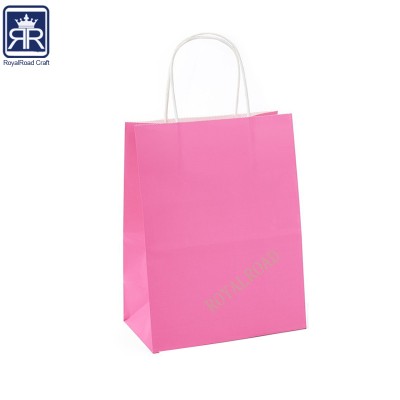 China Factory Customized pink kraft paper tote bag